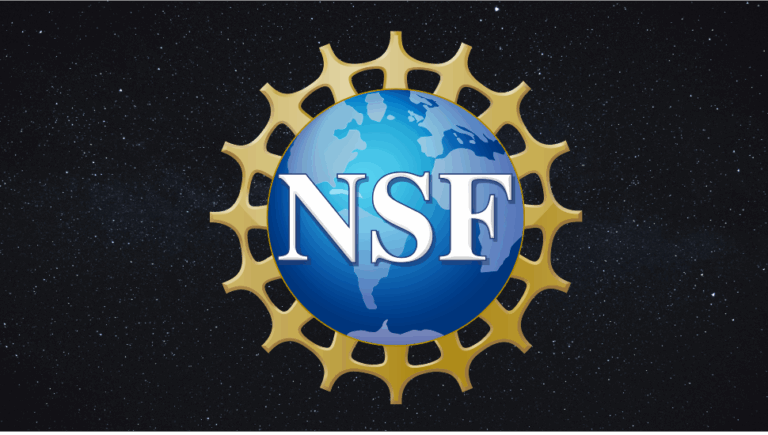 National Science Foundation logo on a black background.